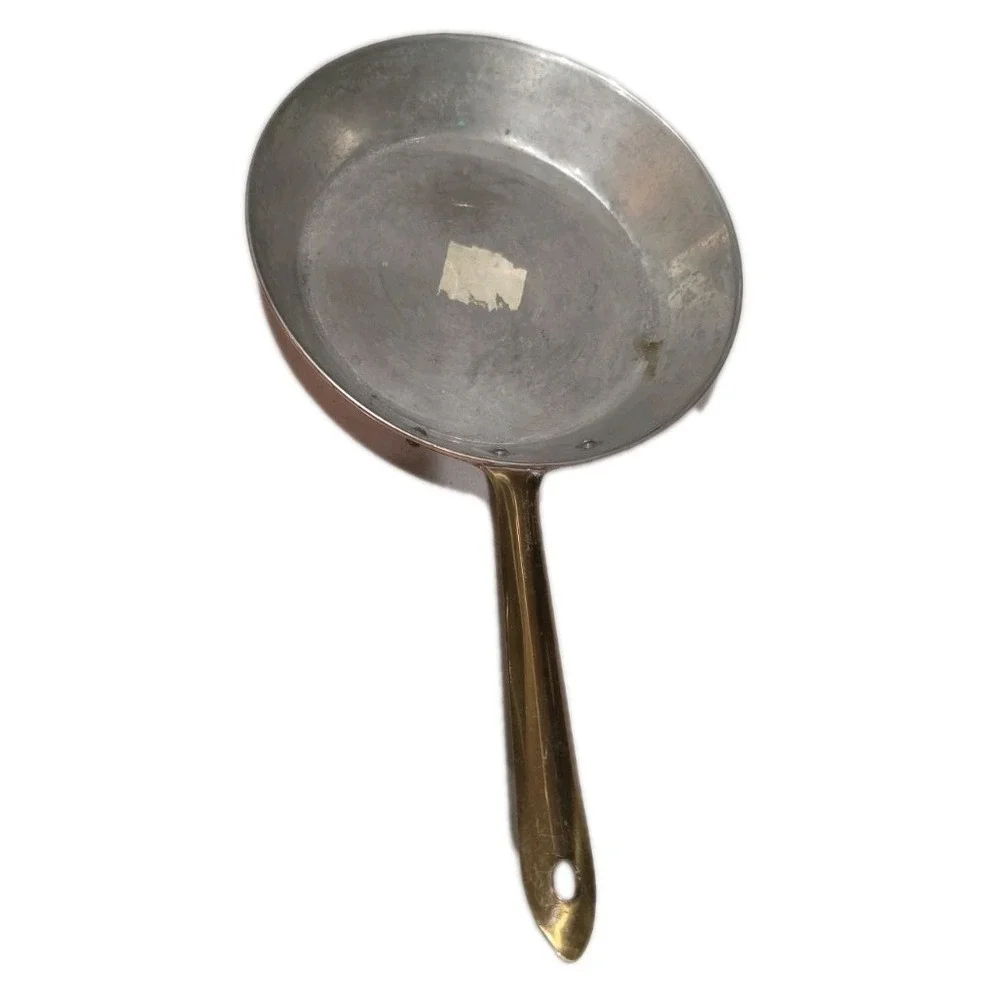 VTG Copral Portugal Copper Skillet  Brass Handle 15
